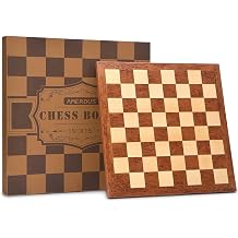 AMEROUS 15 Inches Wooden Chess Board Only, Professional Tournament Chess Board Without Chess Pieces for Adults, Luxury Gift Box Packing, Perfect Chess Board Game Gift for Friends and Family