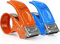 Vista 9 de BOMEI PACK Dispensador de cinta de embalaje de metal, dispensador de cinta pesada de mano resistente de 2 pulgadas, 2 unidades, azul