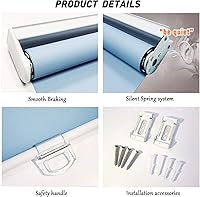 Vista 5 de Persianas enrollables opacas sin cordones para ventanas, persianas enrollables de seguridad con resorte, oscurecimiento de la habitación sin