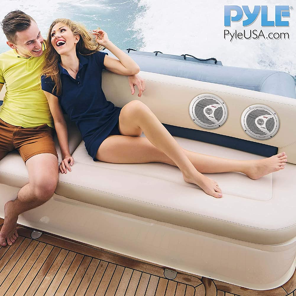 2 PYLE PLMR60S 18 cm 180 mm altavoces de doble cono plata impermeable piscina de mar barco hotel restaurante 75 watt rms 150 watt max, par