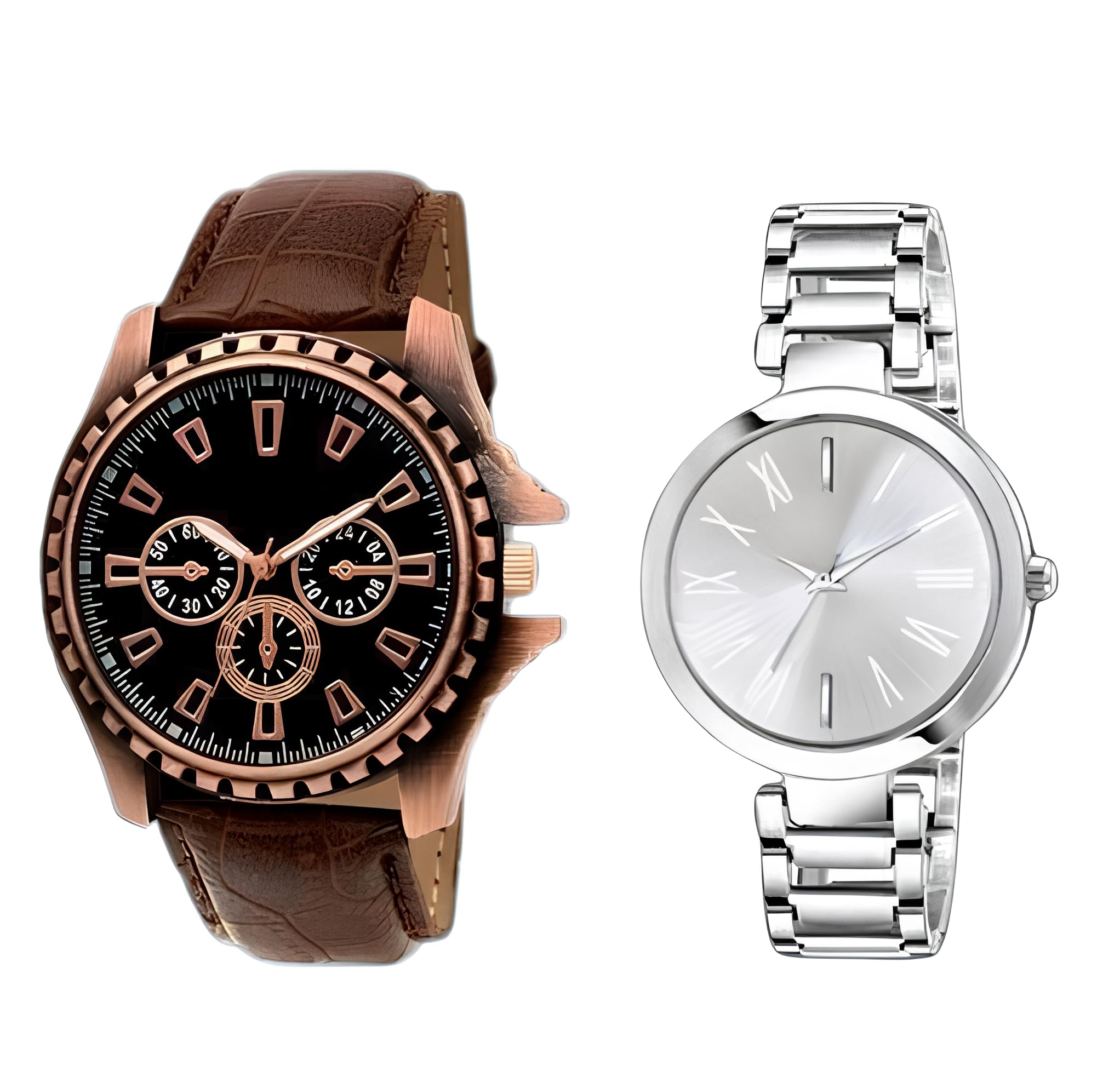 AARATI ENTERPRISE Smart Analog Leather Belt Watch & Metal Belt Couple Watch Combo - Stylish Timepieces for Couples (Style 4) (B0CK5M4WC6) Amazon Price History, Amazon Price Tracker
