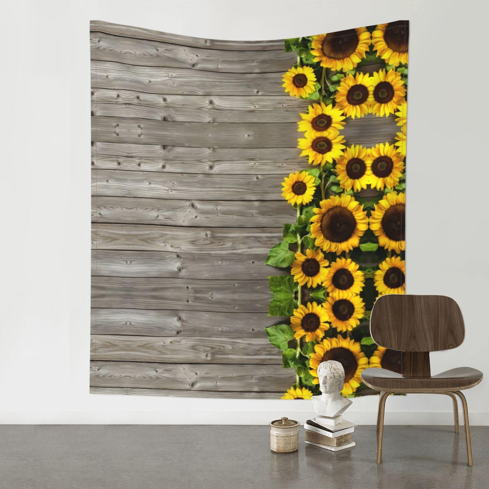 WHJSSF Plants Theme Sunflower Prints 60x51in Wall Tapestry Bohemian Throw Blanket Dorm Decor Beach Picnic Cover
