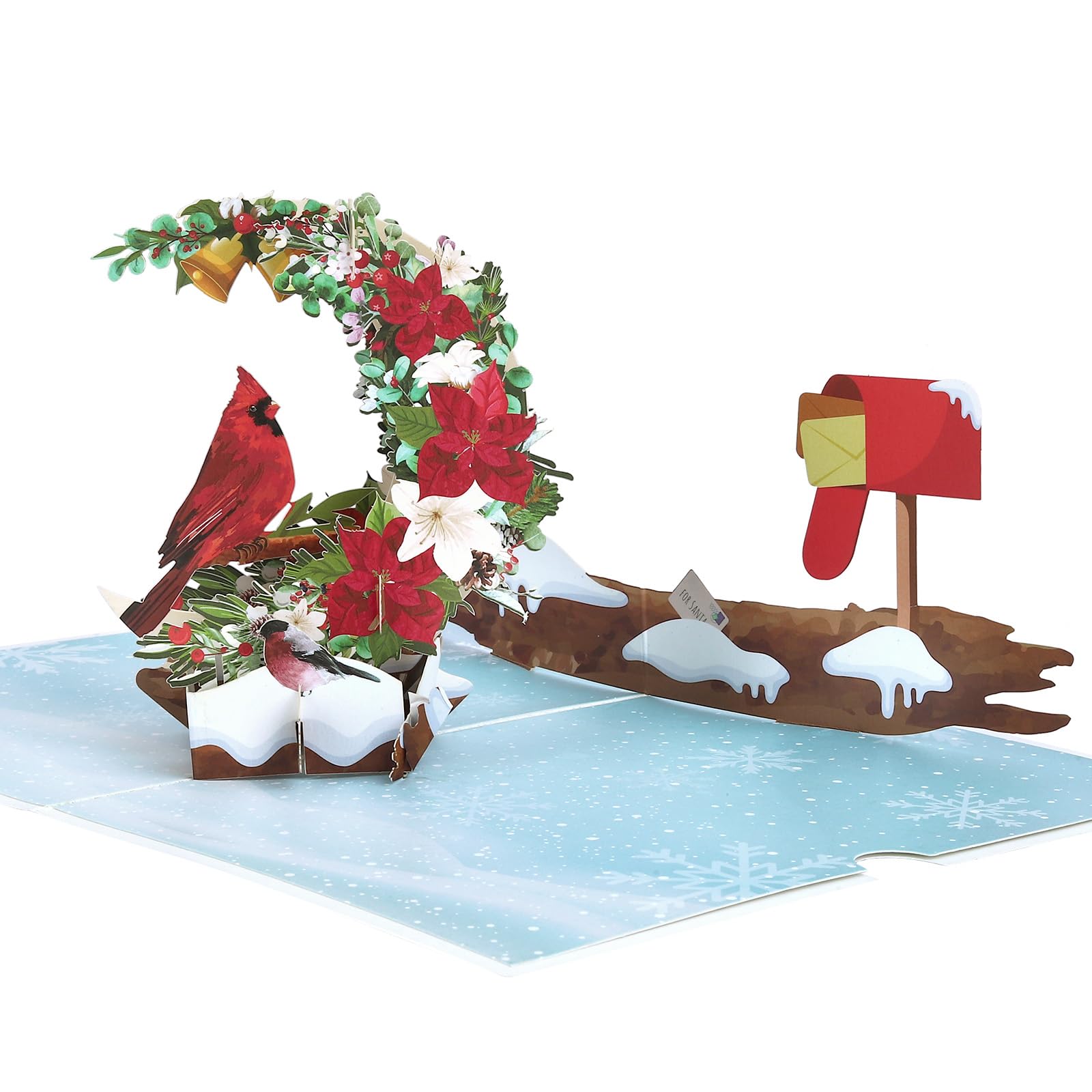 YooxArmor 3D Pop Up Christmas Card with Envelope,Garden Cardinal