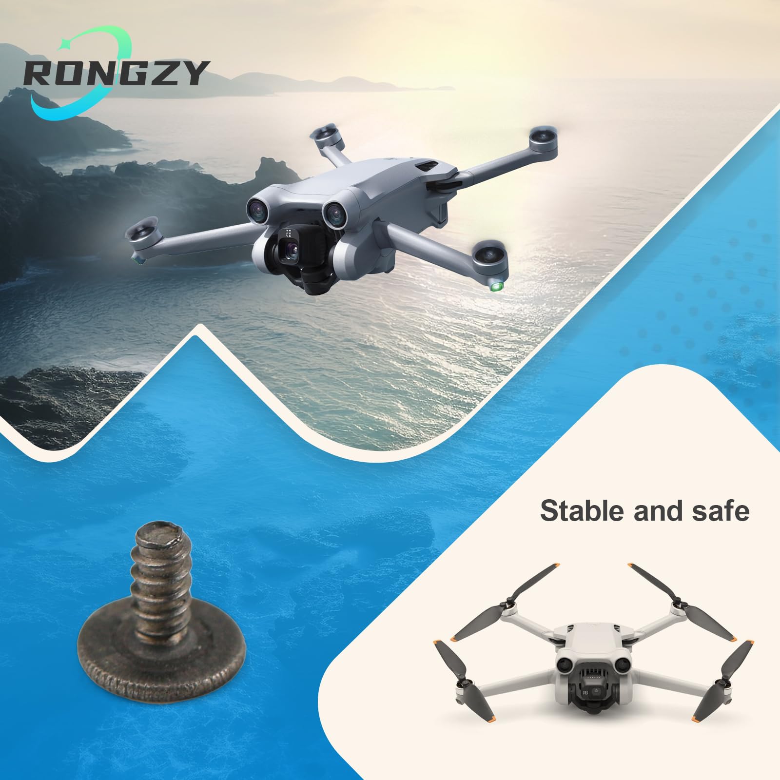 RongZy Front Arm Shaft Screws for DJI Mini 3/Mini 3 Pro Front Arm Axis Screw for DJI Mini 4 Pro Front Arm Hinges Arm Shaft Screw Replacement Drone Accessories with Screwdrivers - Image 3