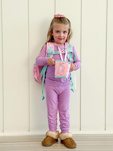 Vista 6 de mibasies Cartera infantil para niñas de 3 a 8 años, billetera triple para regalar, arco iris a2, Billetera triple para niños