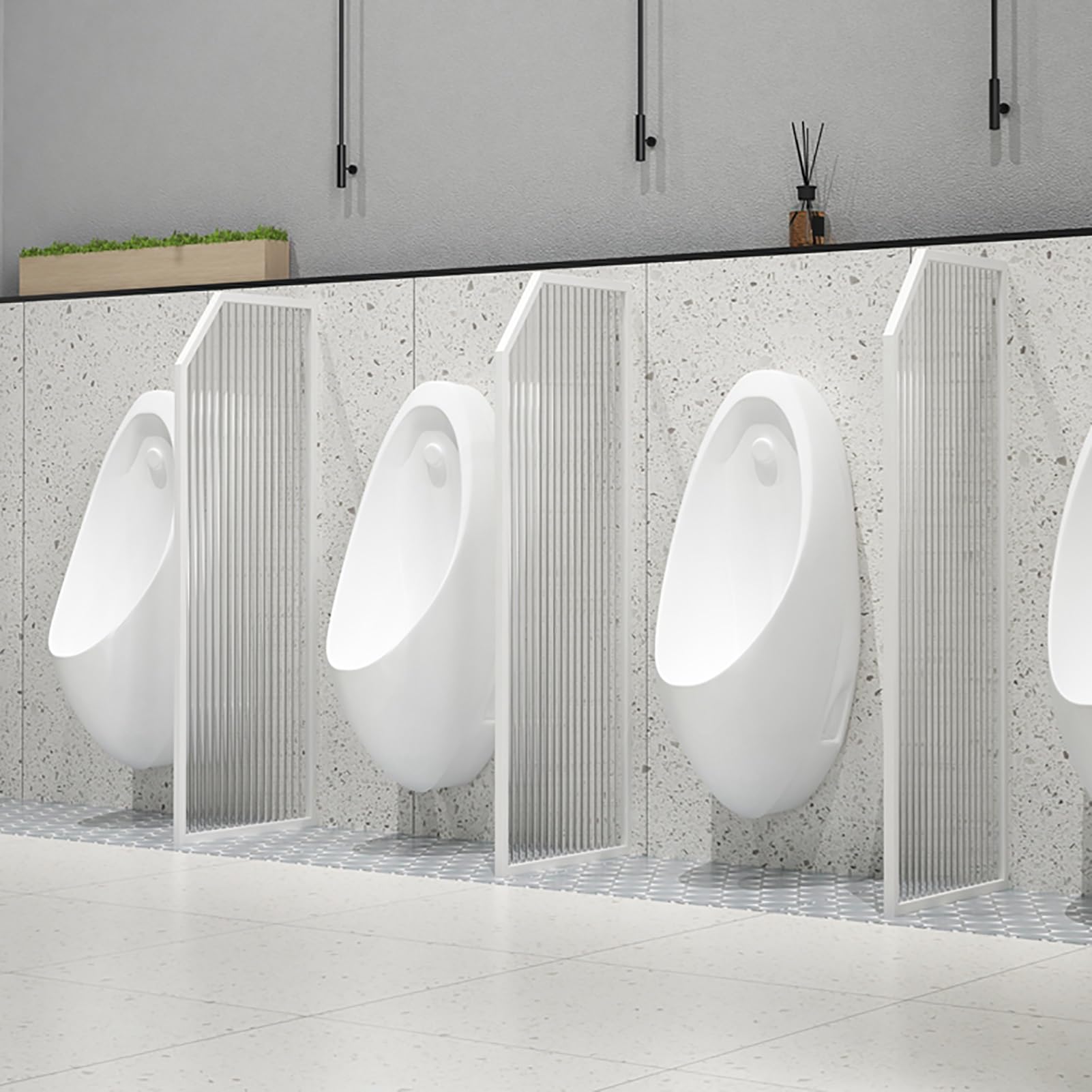 GTHTUHFD Wall-Mounted Urinal Partition Screen - Waterproof Toilet Divider For Schools Kindergartens Shopping Malls & Public Restrooms - Toilet Protection Baffle,White