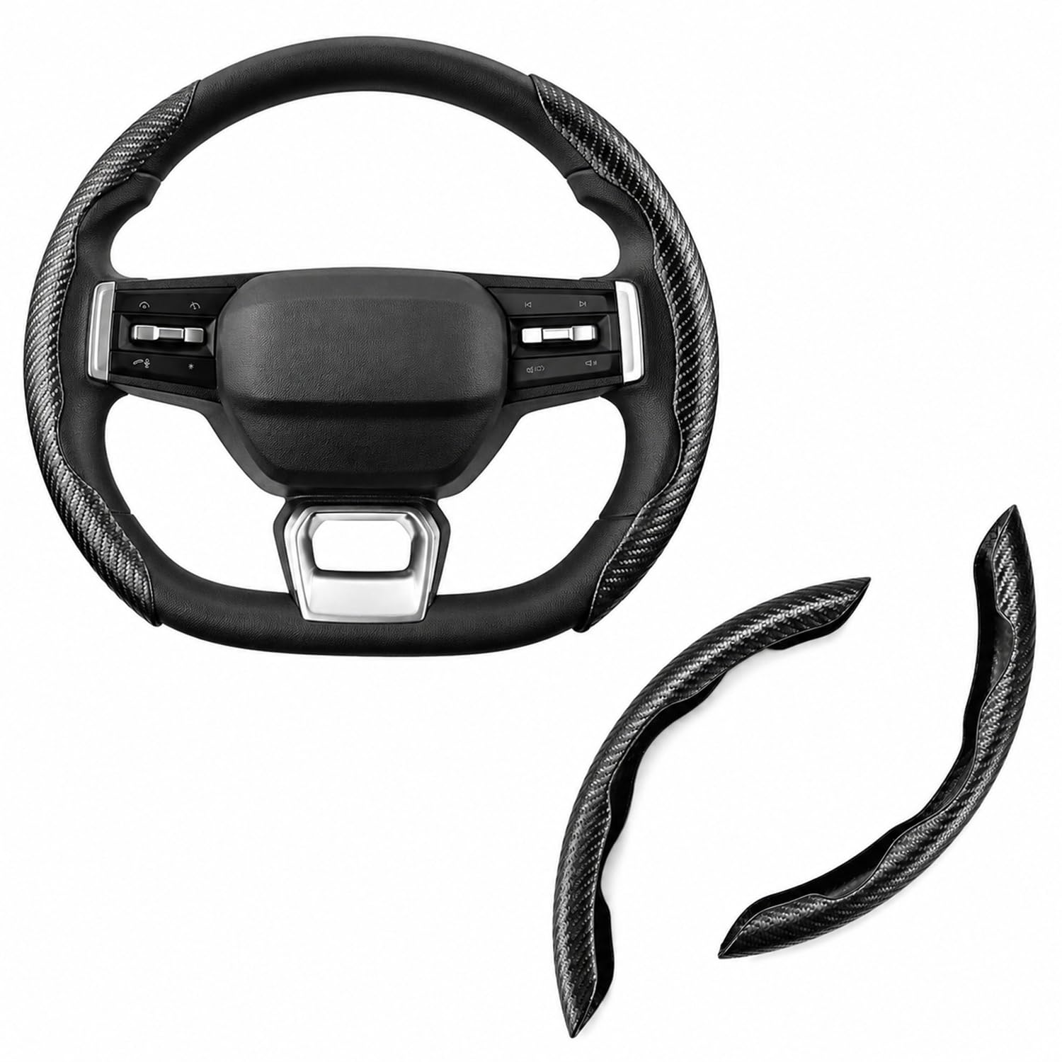 AUTOMASH Car Steering Wheel Grip Cover for Nexon Ev 2026 Year Onwards All Models of Ta-ta Car Universal Anti-Slip Steering Wheel Grip Cover (Carbon Black)-image-18