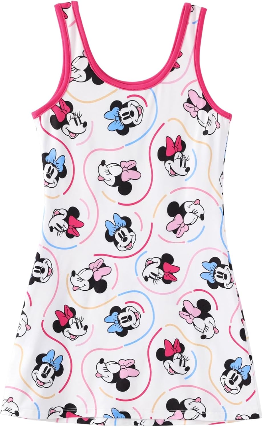 Disney Stitch Princess Frozen Elsa Minnie Mouse Girls Tank Dress Sleeveless A-Line Sundress Summer Beach Clothes 2-9 Years