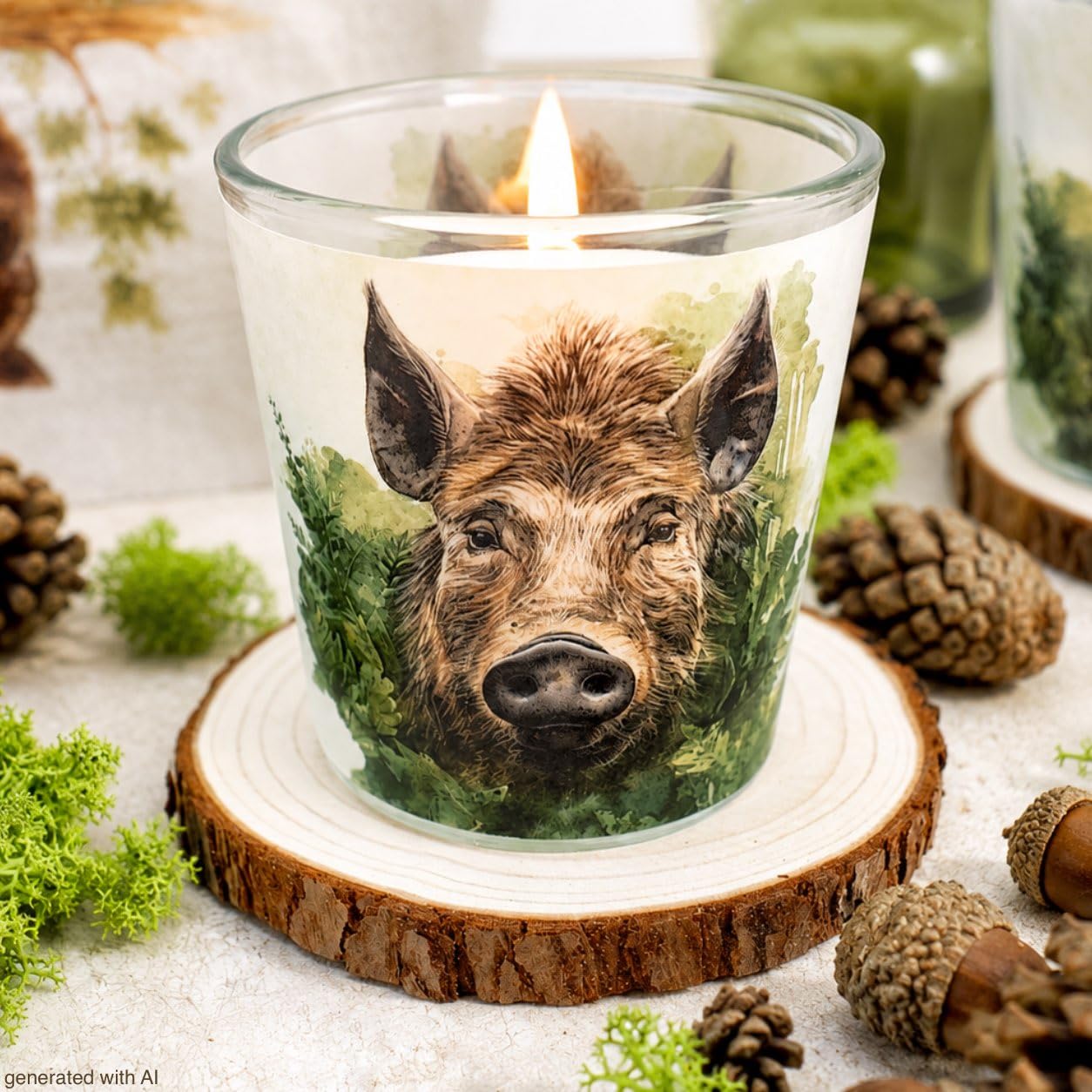 Tischdeko Herbst Deko Wildschwein Jäger Erntedankfest Geburtstag Mann SET