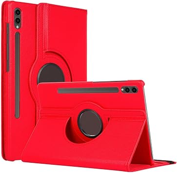Microsonic Samsung Galaxy Tab S9 Ultra X910 i in K l f 360 Rotating Stand Deri K rm z  [Galaxy Tab S9 Ultra X910 ile Uyumlu K l f - K rm z ]