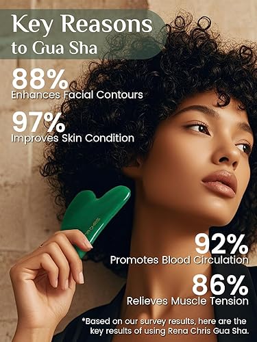 Vista 59 de Rena Chris Herramientas faciales Gua Sha: herramienta de Guasha de obsidiana natural para terapia de acupuntura facial, masajeador facial para Negro
