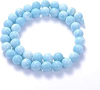 Vista 4 de 8mm Natural Larimar Gemstone Round Loose Beads Crystal Stone Bracelet Necklace Accessories Crafts for Jewelry Making DIY,1 Strand 15