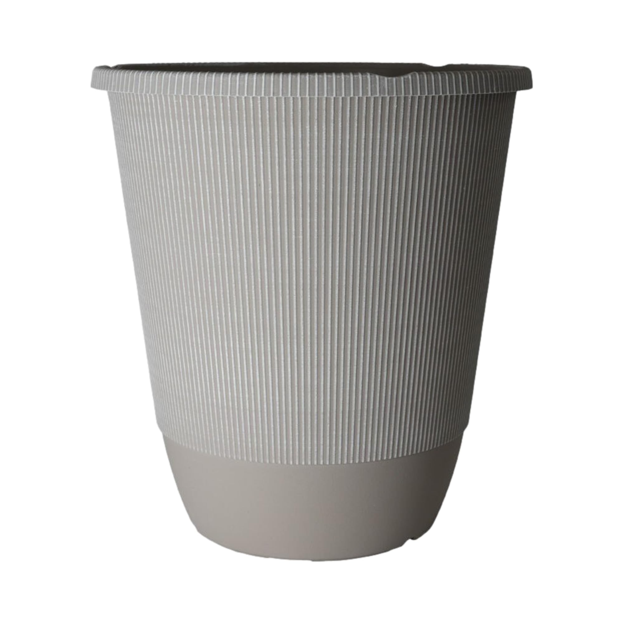Fyne-Finds Round Grey Plastic Plant Pot 35cm, 14inch Tall 21L Garden Outdoor Planter Pot Home Decor Gift Weatherproof Drainageholes Indoor (1)