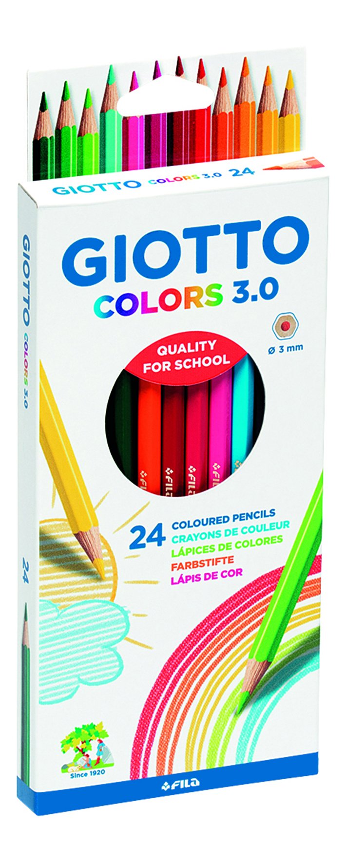 Giotto Colors 3.0 Lápices de Colores, Estuche 24 Uds. The Forest Stewardship Council