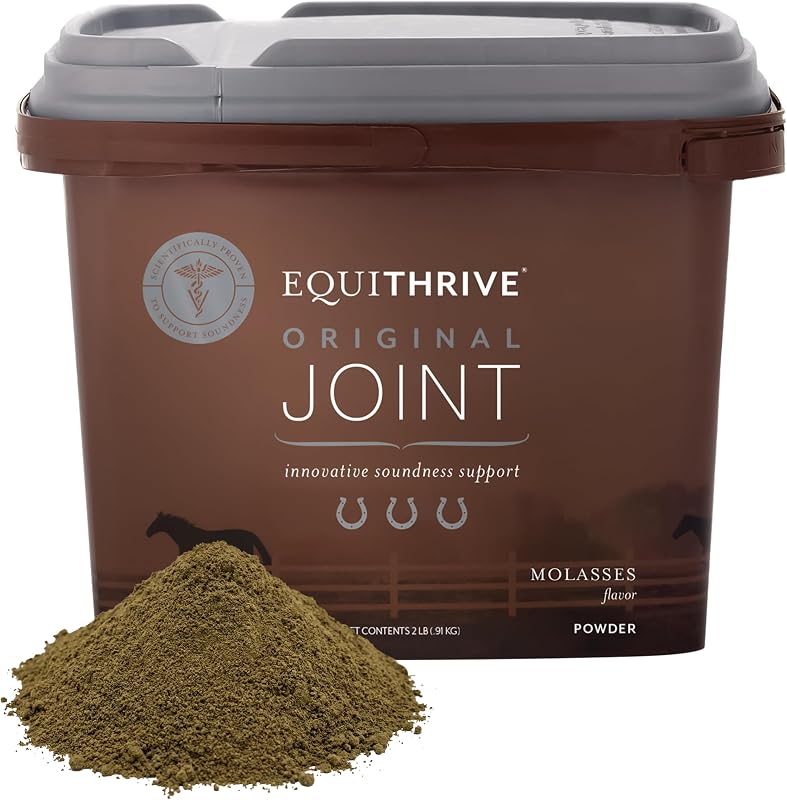 Suplemento para articulações de equinos Equithrive Original Joint Powder com resveratrol e ácido hialurônico, sabor melaço, 1,05 kg
