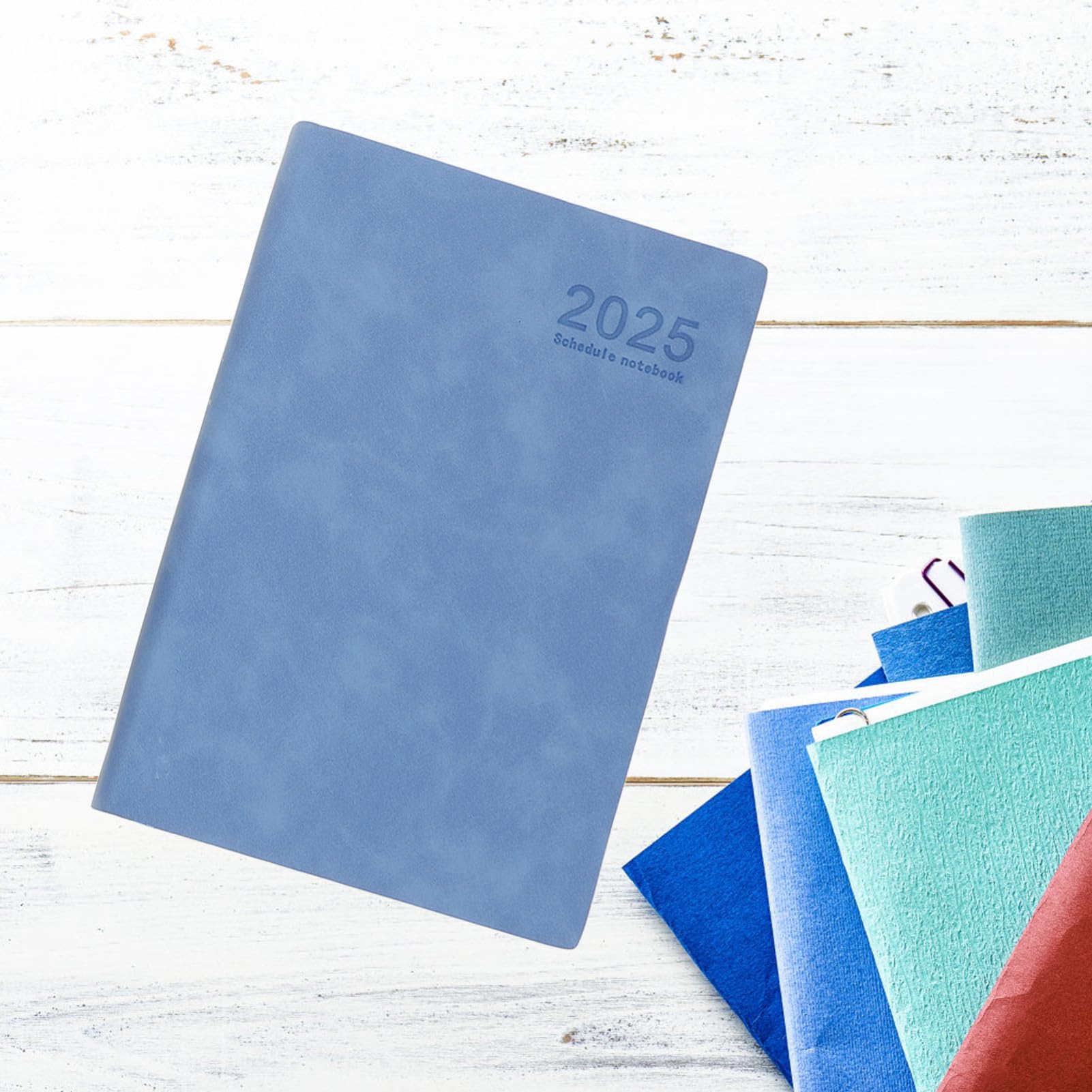 Datierter A5 Planer 2025 mit Monatsregistern und Notizbuch | 3 Stück, Pu und Papier, für Schule und Zuhause, Handliches Format für Tägliche Zeitplanung
