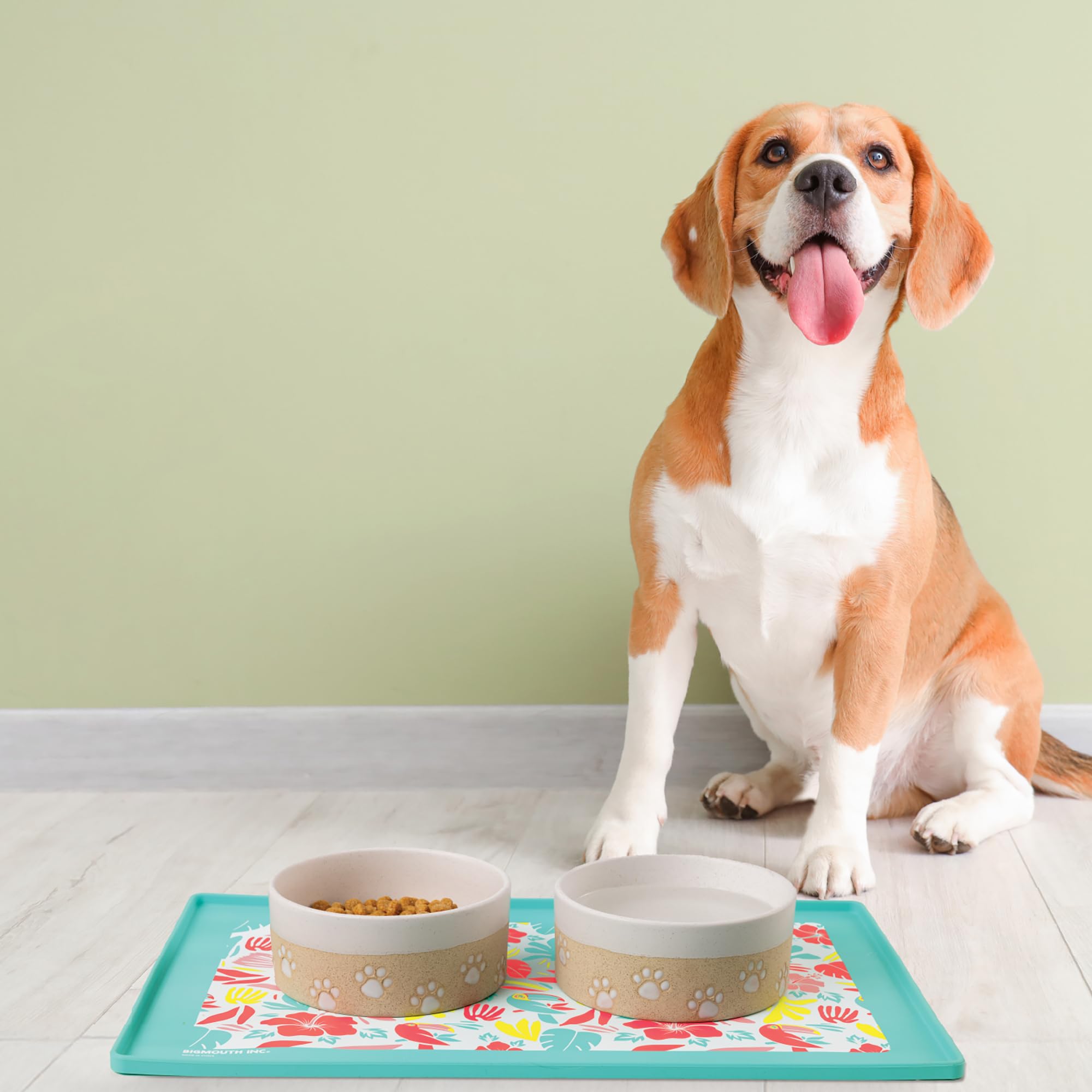 BigMouth Inc - Tovaglietta per animali domestici, tappetino per cibo e acqua, tovagliette e accessori per animali domestici essenziali per cuccioli - Tropicale