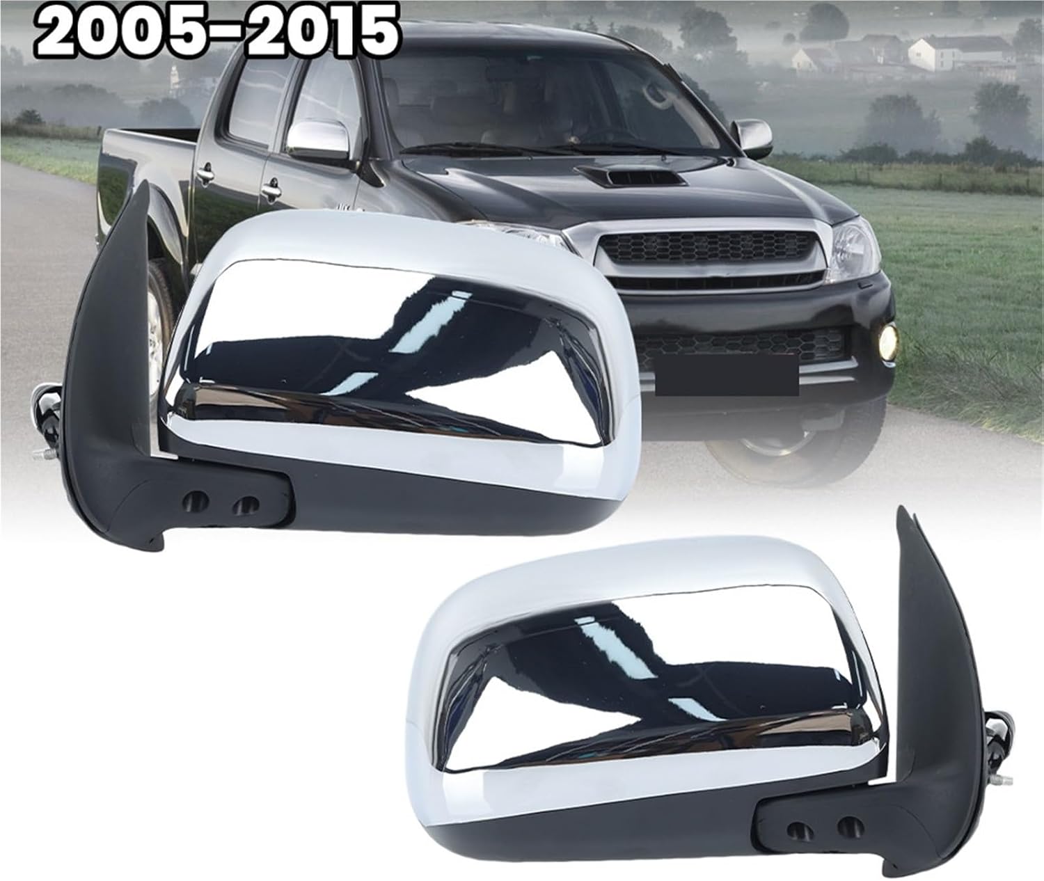 3 Pins Reraview Mirror Assembly For Toyota For Hilux For Vigo 2005 2006 2017 2018-2015 Chrome Manual Folding Side Mirror Car Accessories (1pc right)