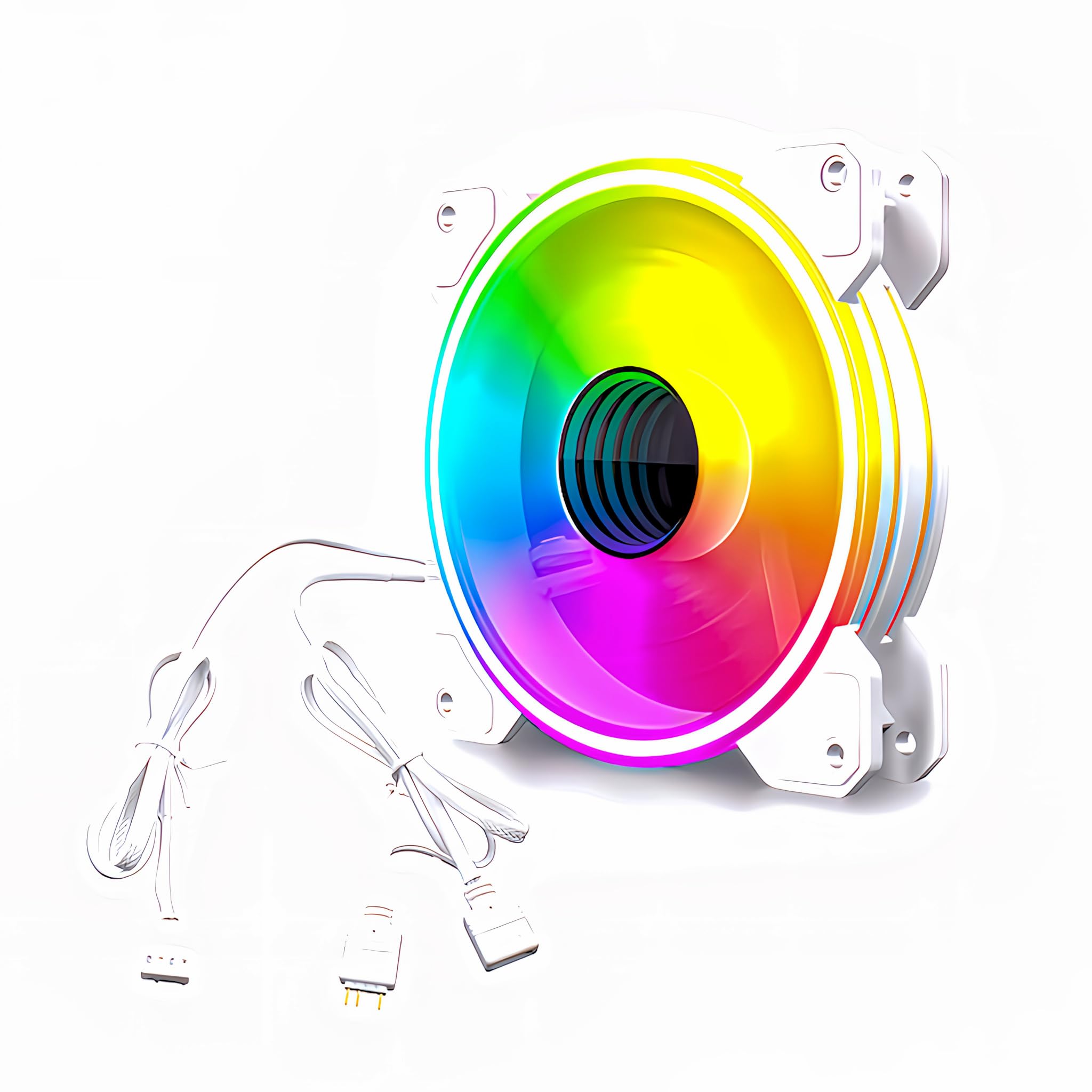 Small Lab] COOLMOON PC Case Fan Set of 5 4 Pin PWM LED ARGB 5v 3pin