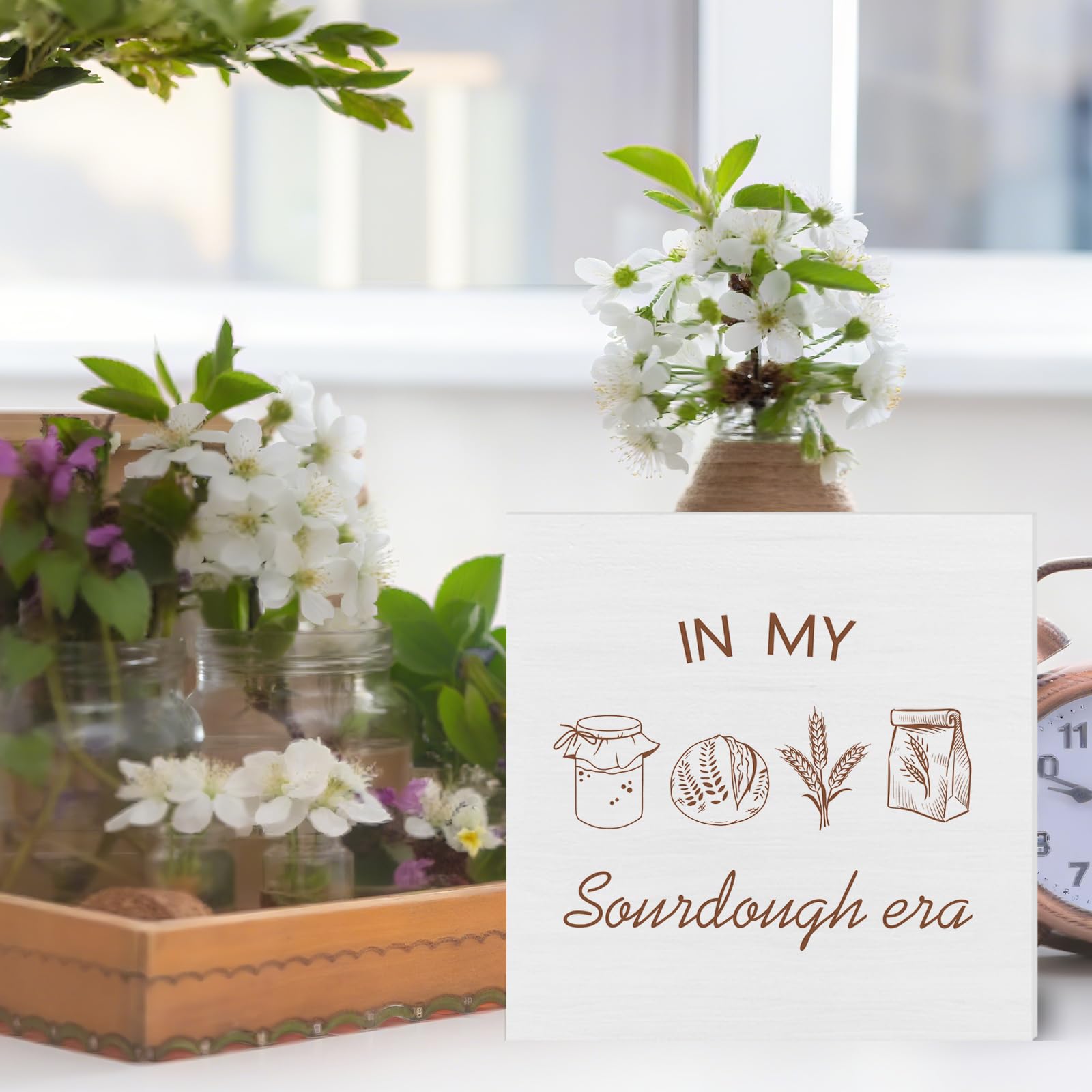 Funny Sourdough Gifts for Baking Lovers, In My Sourdough Era Kitchen Wooden Box Sign Decor, Baking Gifts for Bakers Women Men