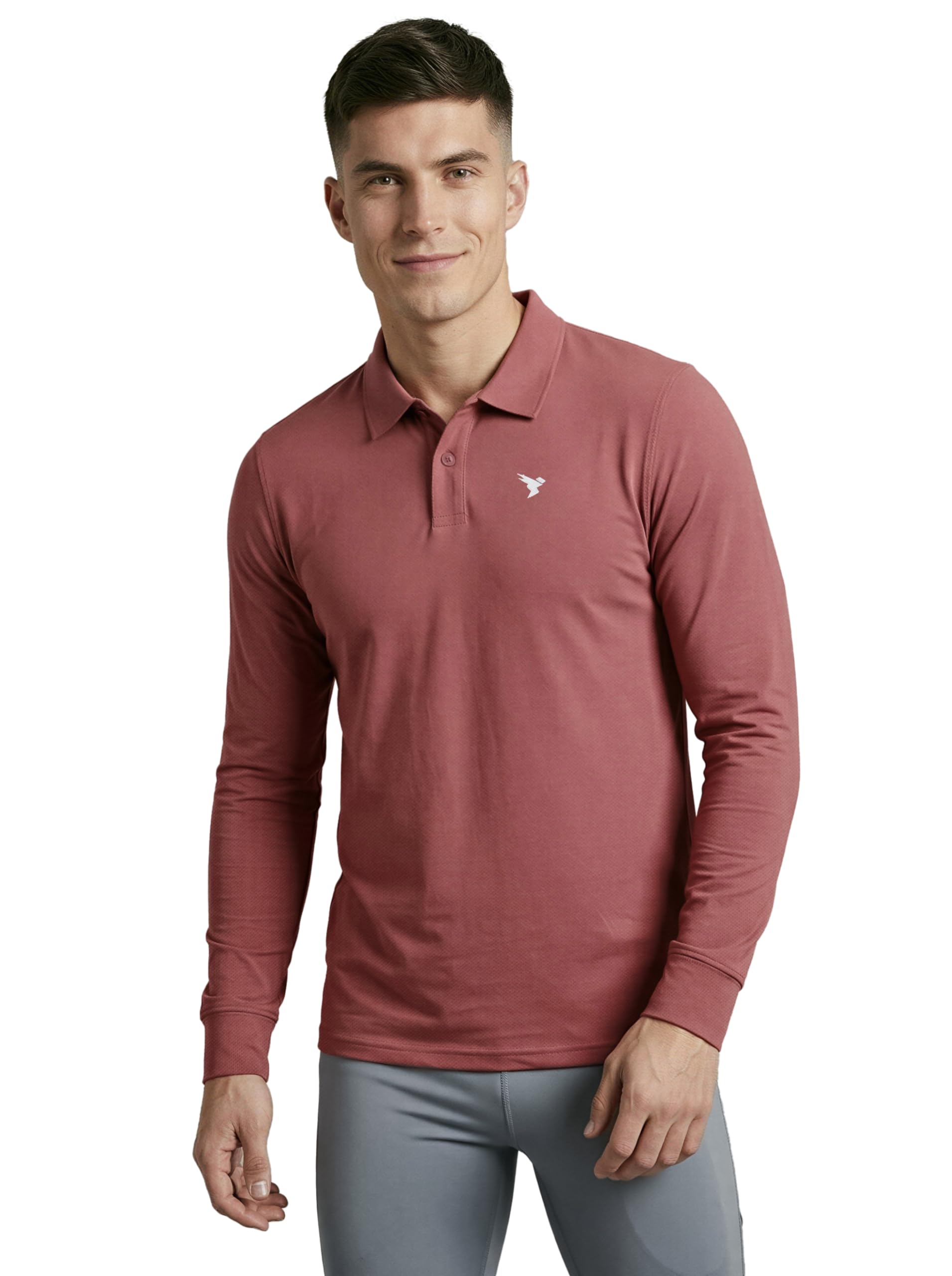 technosport Men's Solid Full Sleeve Polo T-Shirt MATPIQ Quick Dry Slim Fit Sports Tee for Travel Casual Smart Wear UPF50+ Anti Odour-picture-54