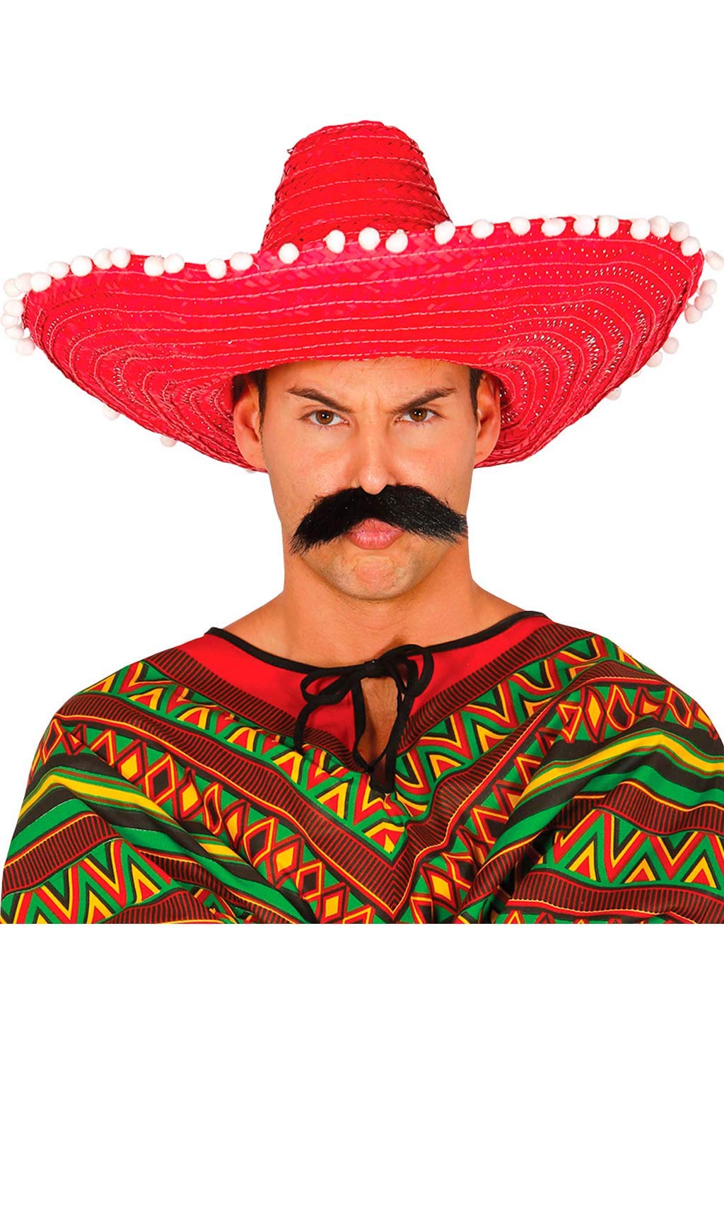 FIESTAS GUIRCAGuirca 13650 - Sombrero Mexicano Paja 50 Cms. Rojo