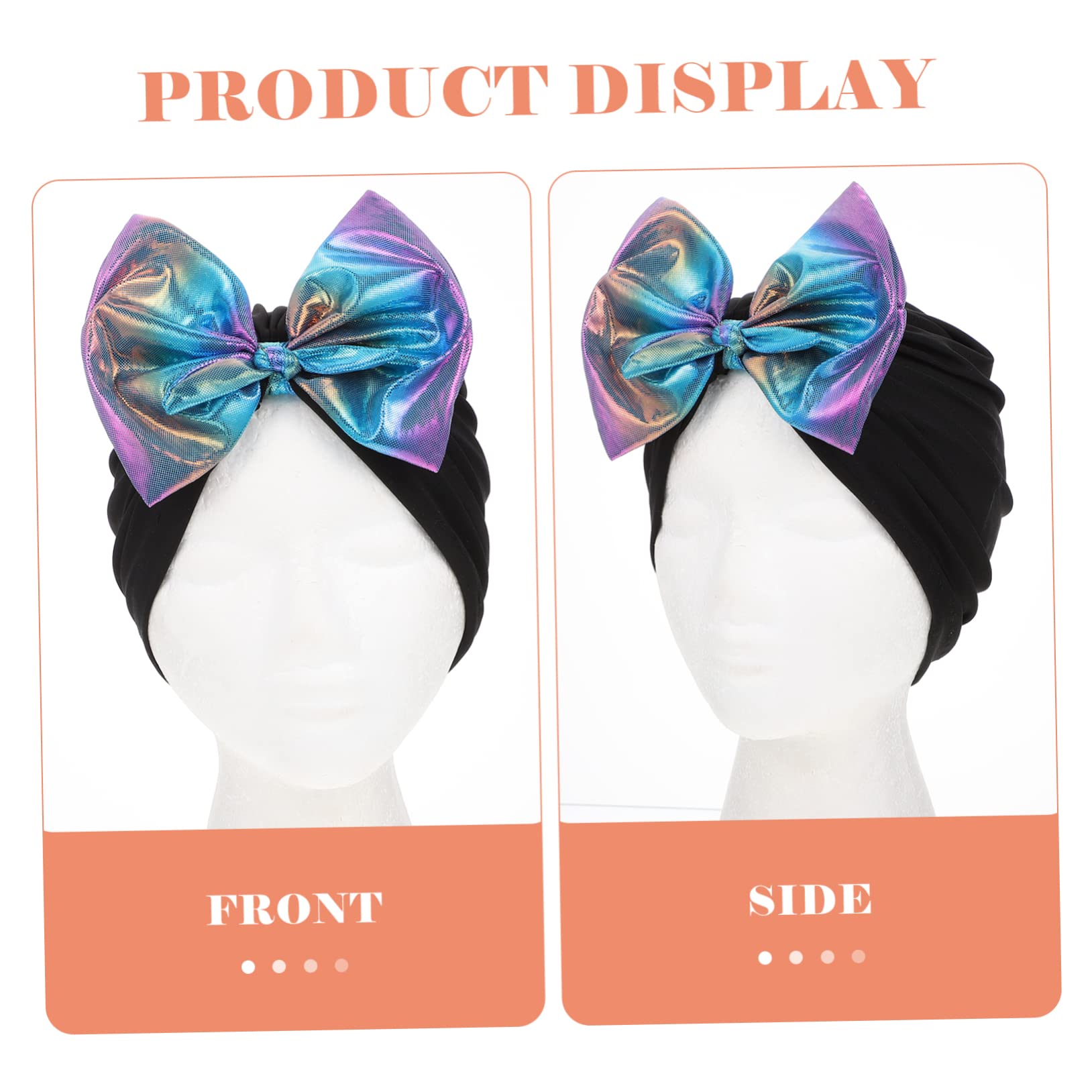 BESPORTBLE 5pièces Bonnet De Natation Décoratif Chapeau De Bain Cheveux avec Nœud Brillant Bonnet Adulte Nylon Facile à Porter pour Piscine Et