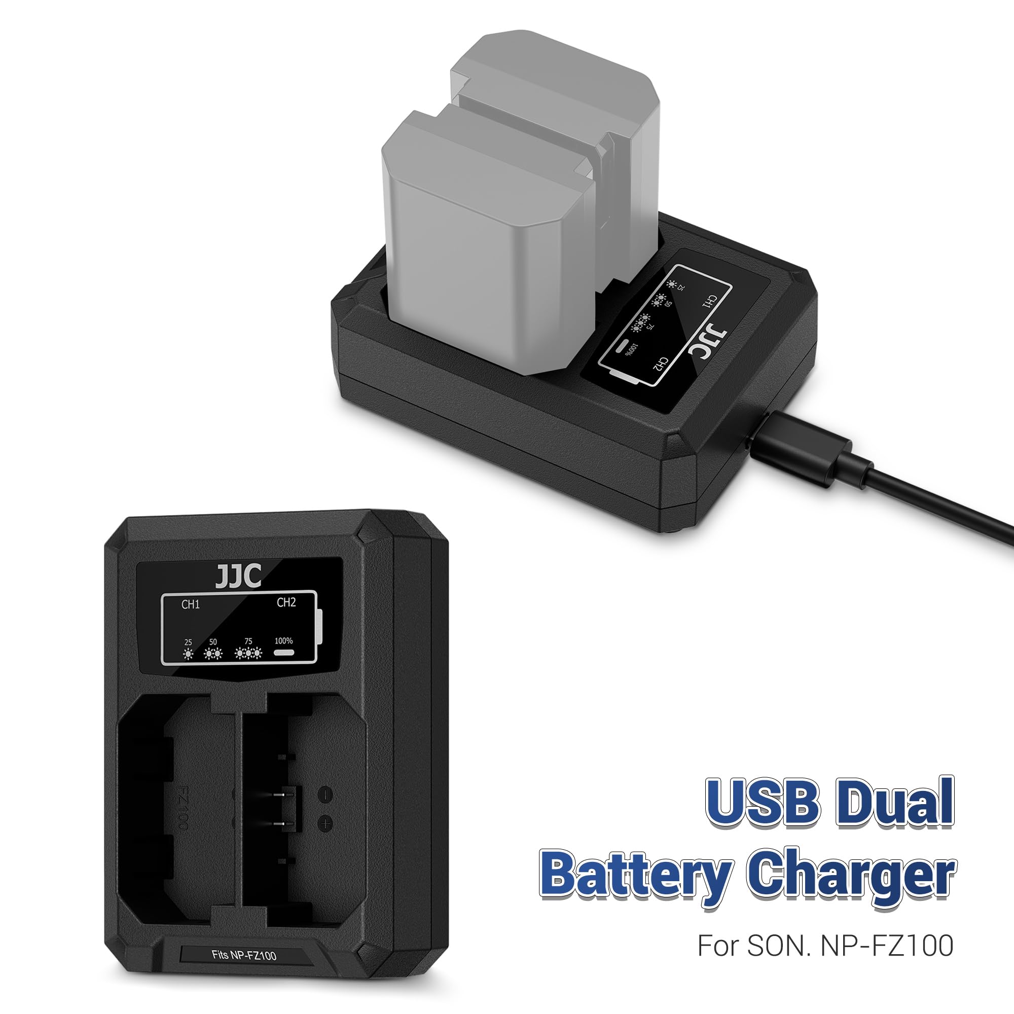 Amazon.com: JJC NP-FZ100 Battery Charger USB Dual Slot for Sony
