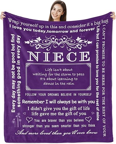 Miniatura 7 de FTEFueie Regalos de sobrina de la tía, manta de sobrina de 50 x 60 pulgadas, regalo de cumpleaños para sobrina de la tía, regalo de cumpleaños para