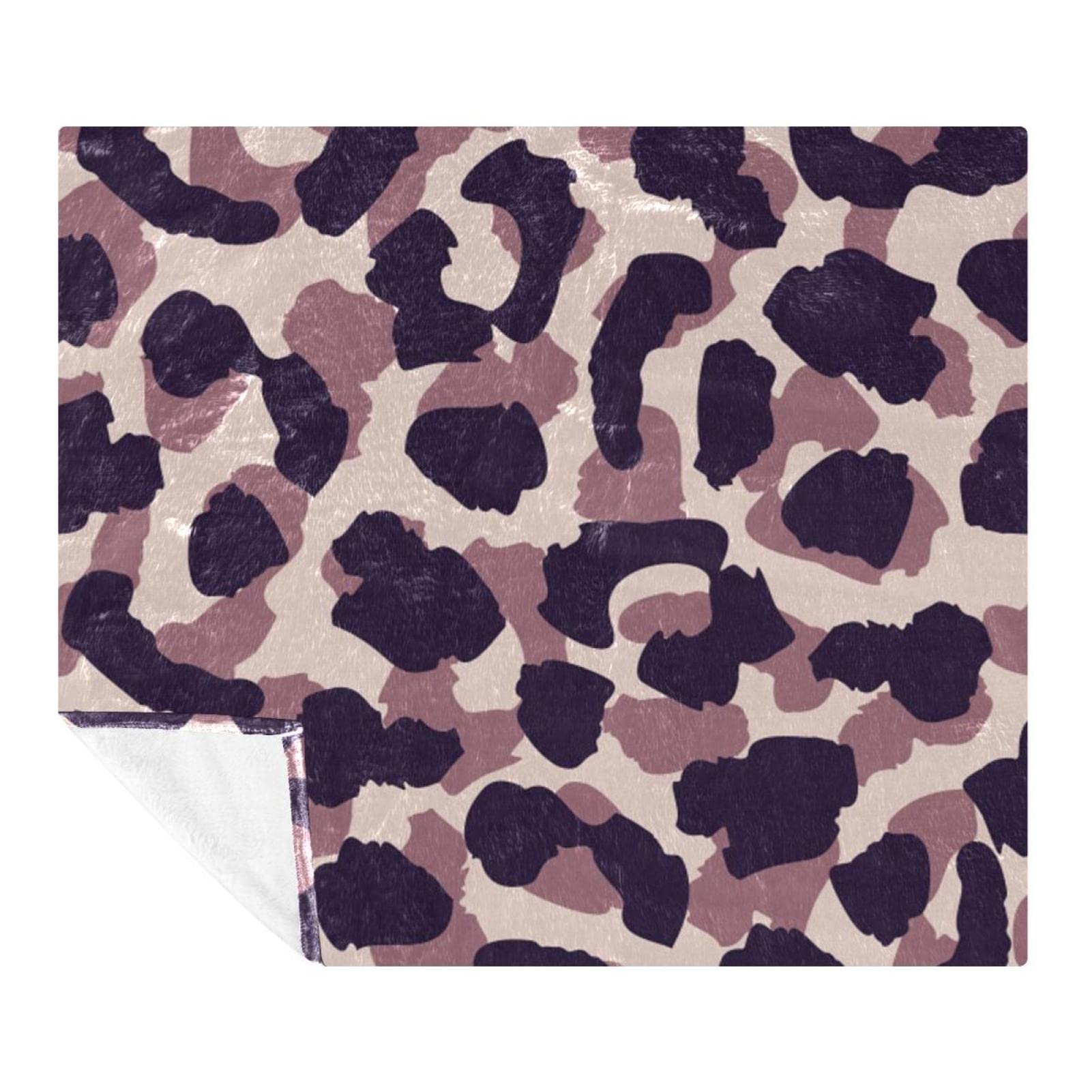 Couverture polaire douce léopard en microfibre premium de 150 x 200 cm