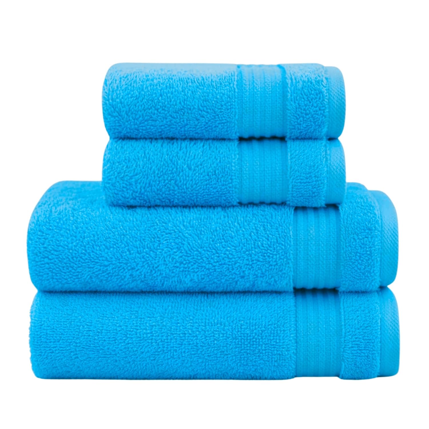 Diamond Tex 4Pcs Bale Towels Set - (2x Bath Towels Large, 2x Hand Towel)- Hotel Quality Super Soft Highly Absorbent, 100% Ring Spun Egyptian Cotton Quick Dry Towel