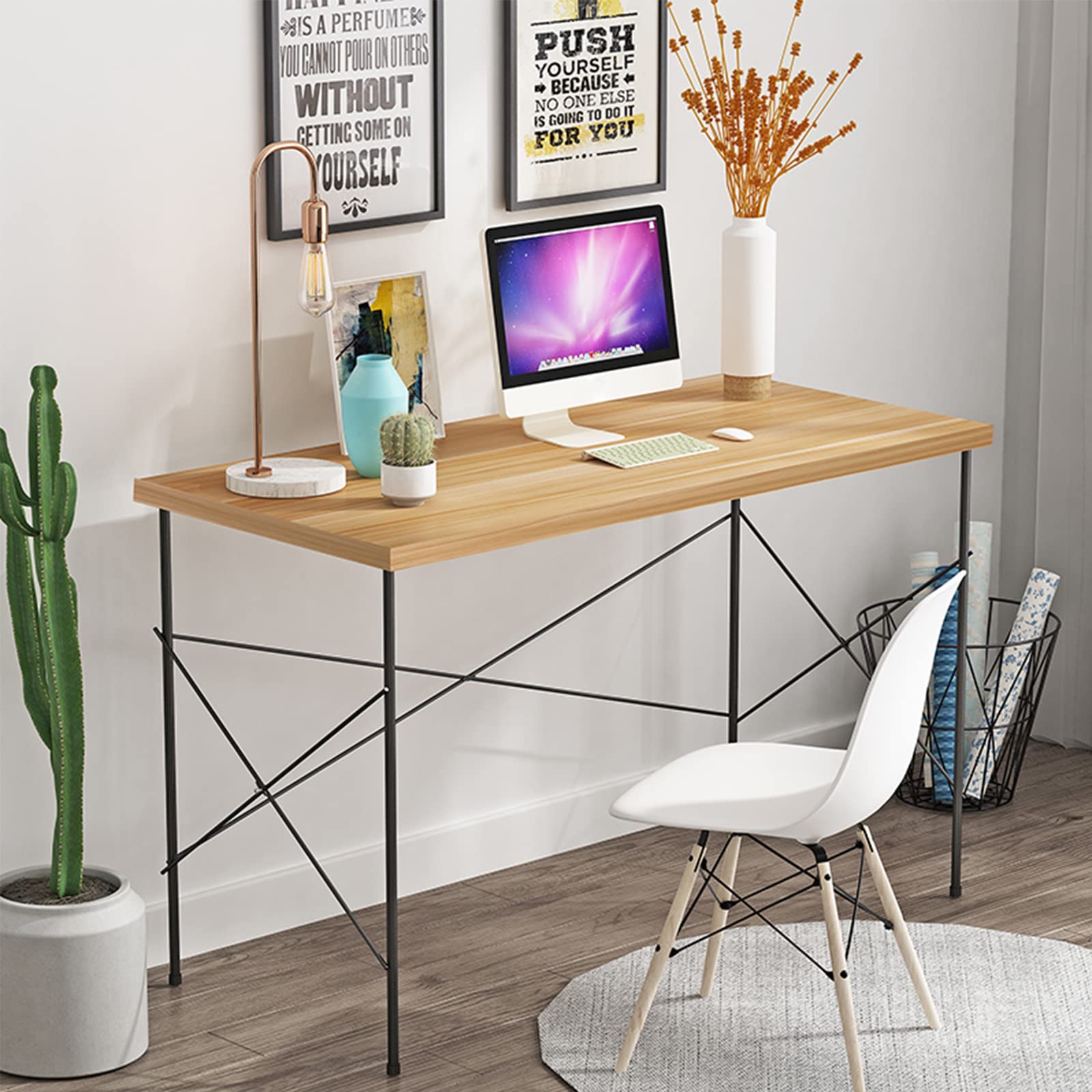 EsEntL Tavolo da Studio per Laptop Postazione di Lavoro,Scrivania per Laptop in Legno Semplice Moderna,Scrivania per Postazione di Lavoro Scrivania per Camera da Letto E Studio,Facile Assemblaggio-