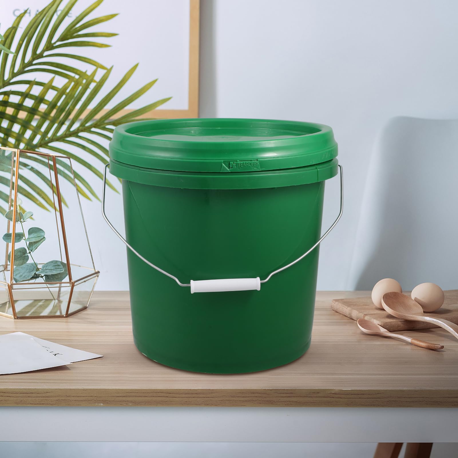 Ciieeo Cubeta de Fermentación de Plástico Tapa para Elaboración de Vino Contenedor de Fermentación Multiservicio