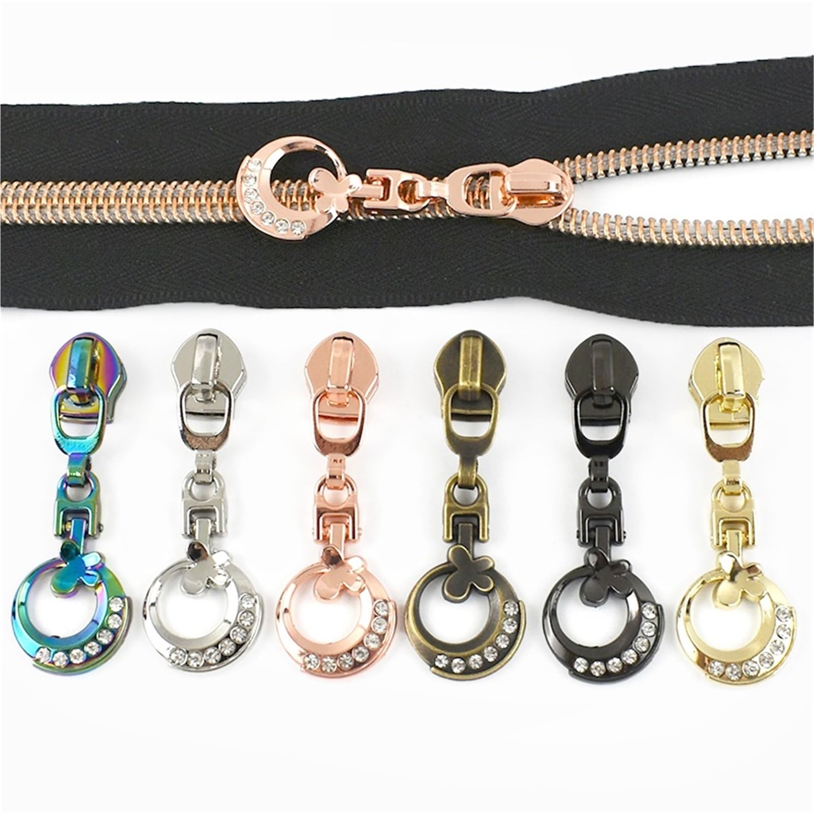 5–30 Stück 5# Nylon-Reißverschlussschieber for Taschen, Reißverschlüsse, Kleidung, Reißverschluss-Reparatur-Sets, DIY-Ersatz for Nähen für Jacken Nähen Mäntel(LightGold,30Pcs)
