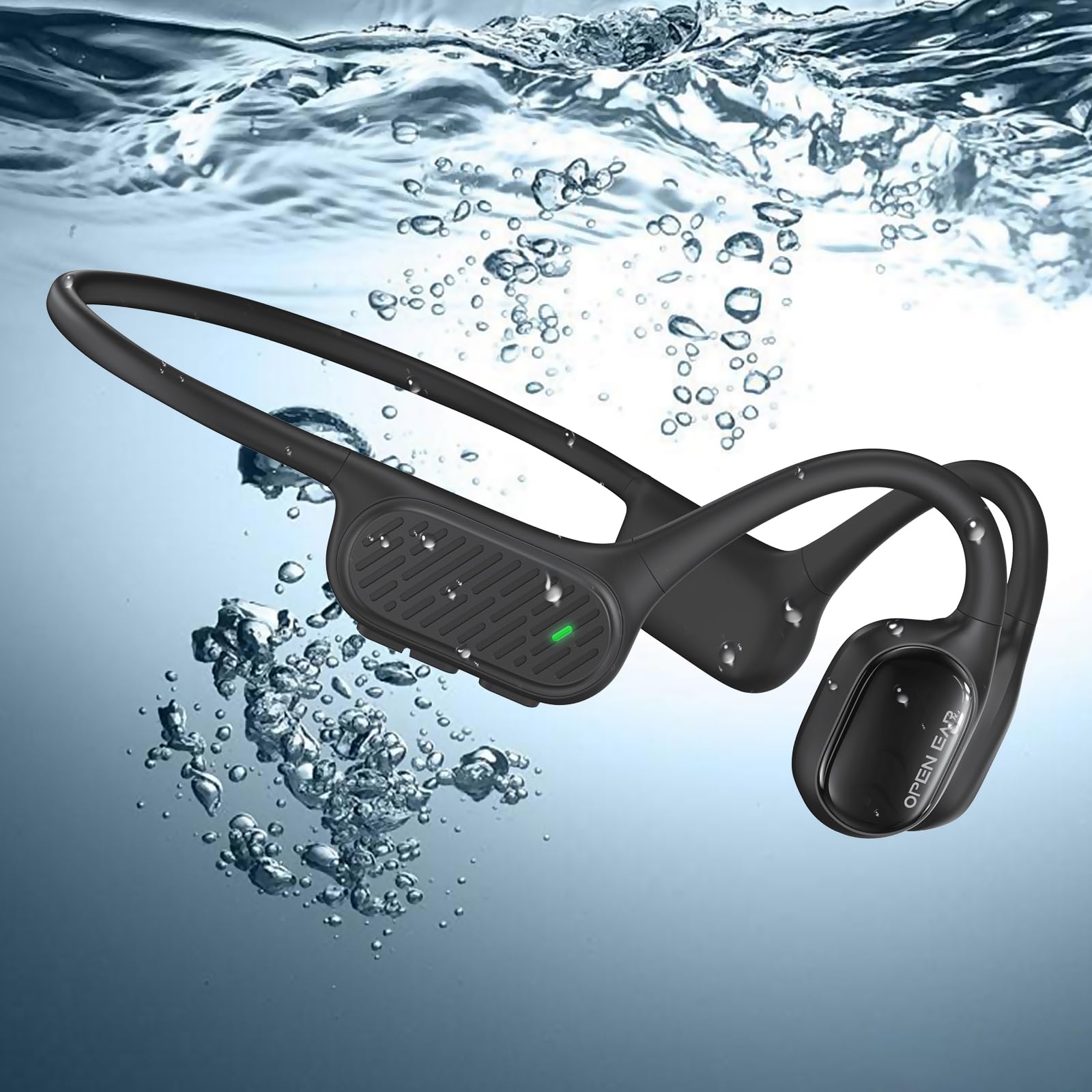 Écouteurs de natation Bluetooth 5.3 IP68 étanches avec microphone à conduction osseuse avec lecteur MP3 32 Go pour la course, le cyclisme, la natation