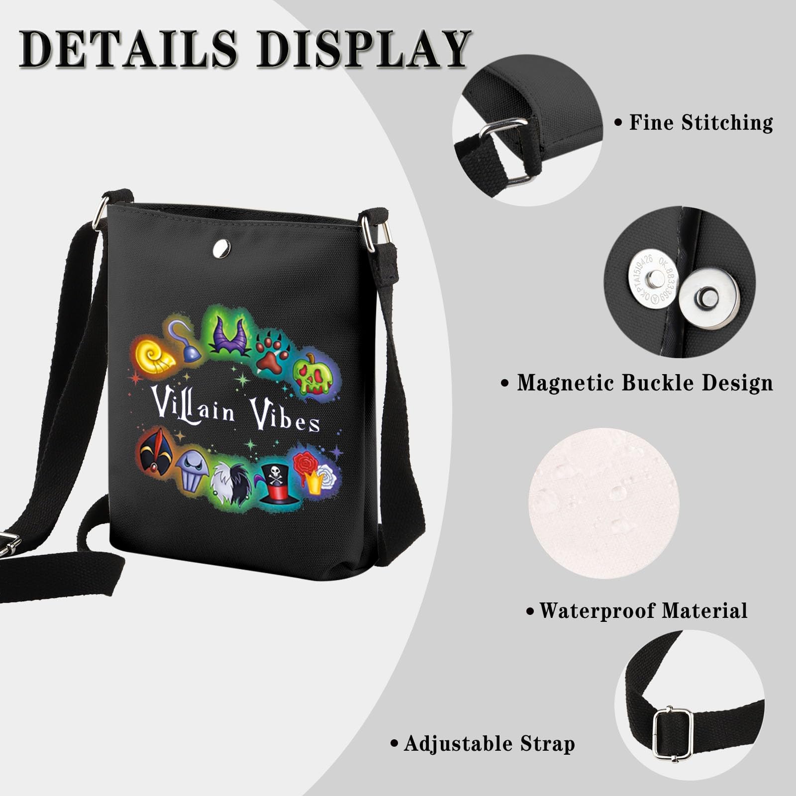 Villains Inspired Gift Villain Lover Gift Villain Vibes Makeup Bag with Zipper Halloween Evil Cosmetic Bag Villain Witch Survival Kit (Villain Vibes CB EU) - Image 3