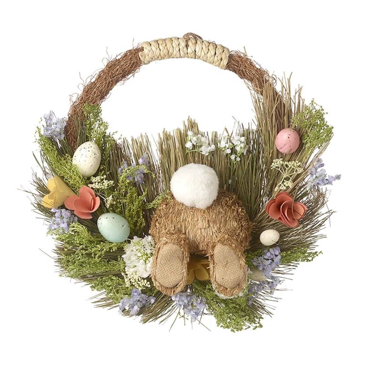 Heaven Sends Multicolor Cute Easter Bunny Spring Inspired Wreath