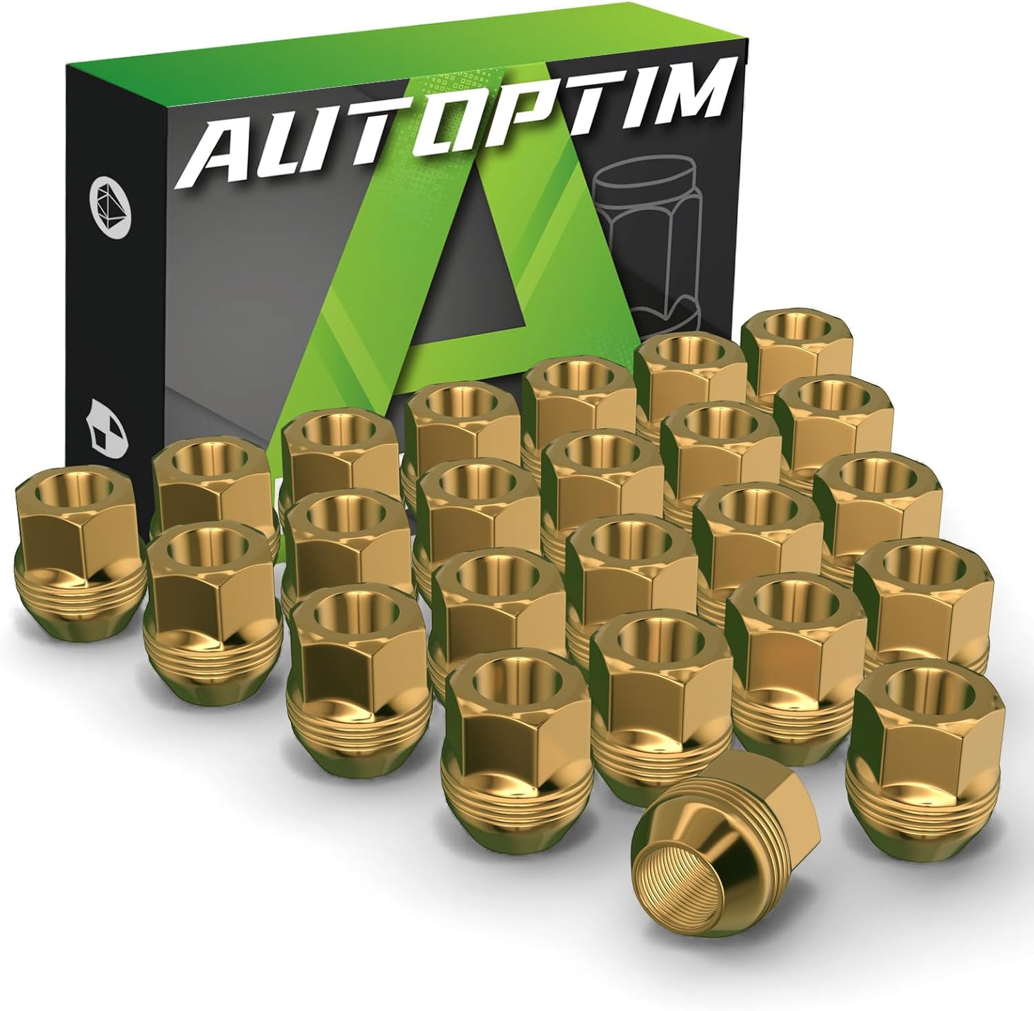 AUTOPTIM M14x1.5 OEM Lug Nuts - Replacement for 2012-2022 Ram 1500, 1999-2022 Chevy Silverado 1500, 2012-2022 Suburban, 1999-2022 GMC Sierra 1500, Black 24PCS 7/8" Hex Closed End Soild Wheel Lug Nut