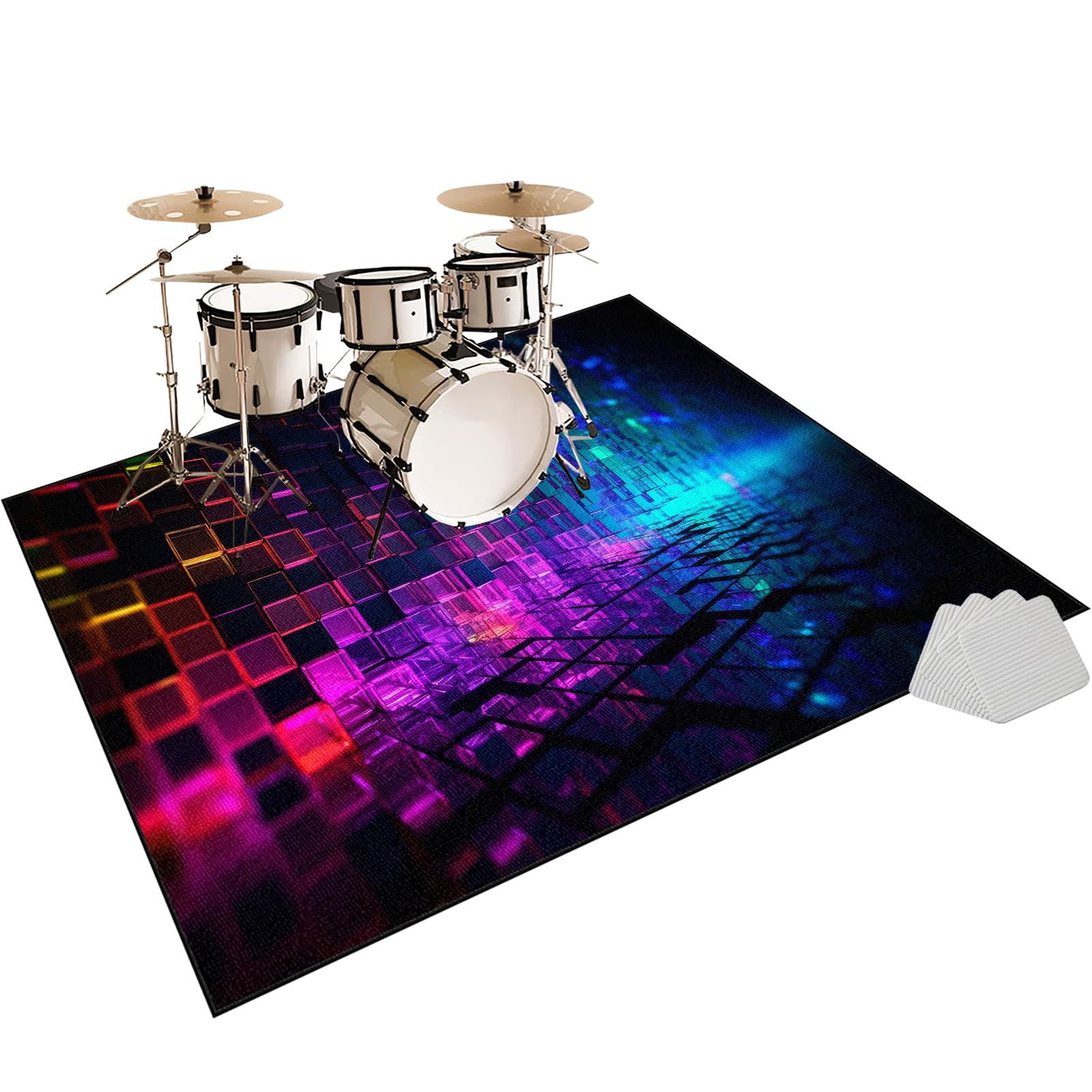 Dywaniki wodne Dźwiękoszczelny dywan bębnowy 200 x 160 cm mata do perkusyjnego perkusyjnego profesjonalnego jazzu do bębna bębna bębna akustycznego i innych instrumentów