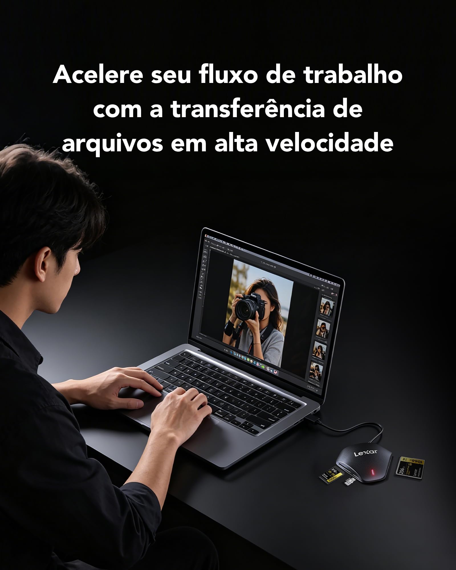 LEXAR LRW500URB LECTOR DE TARJETA USB 3.2 GEN 1 [3.1 GEN 1] TYPE-C NEGRO