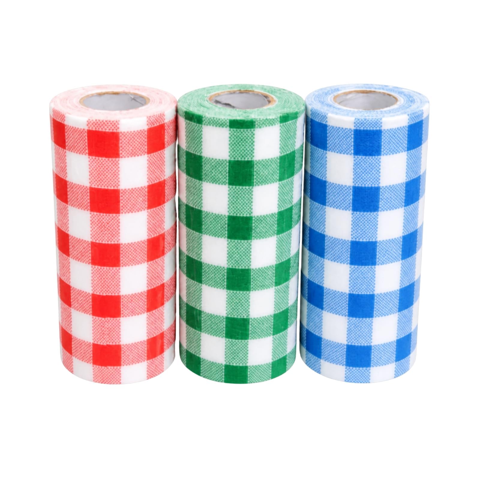 Non-Woven Kitchen Cleaning Rolls Pack of 3 | Absorbent Checkered Wipes-image-10