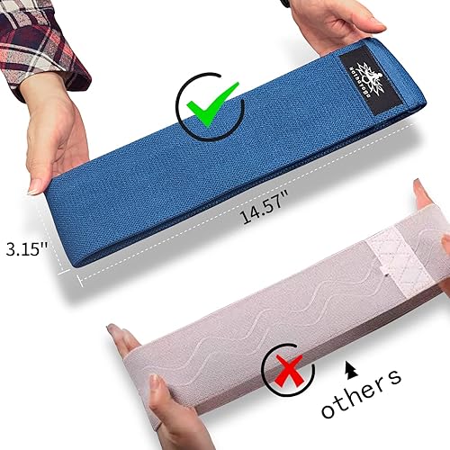 Vista 19 de Hatha Yoga Large Resistance Band,14.5" x3.15",Fabric Exercise Loop Bands with Instruction Guide and Carry Bag, Set of 3. Naranja