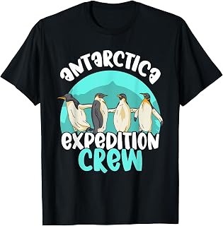 Lover Antarctica Map Cold South Antarctica Expedition Crew Penguin Retro Vintage Continent T-Shirt
