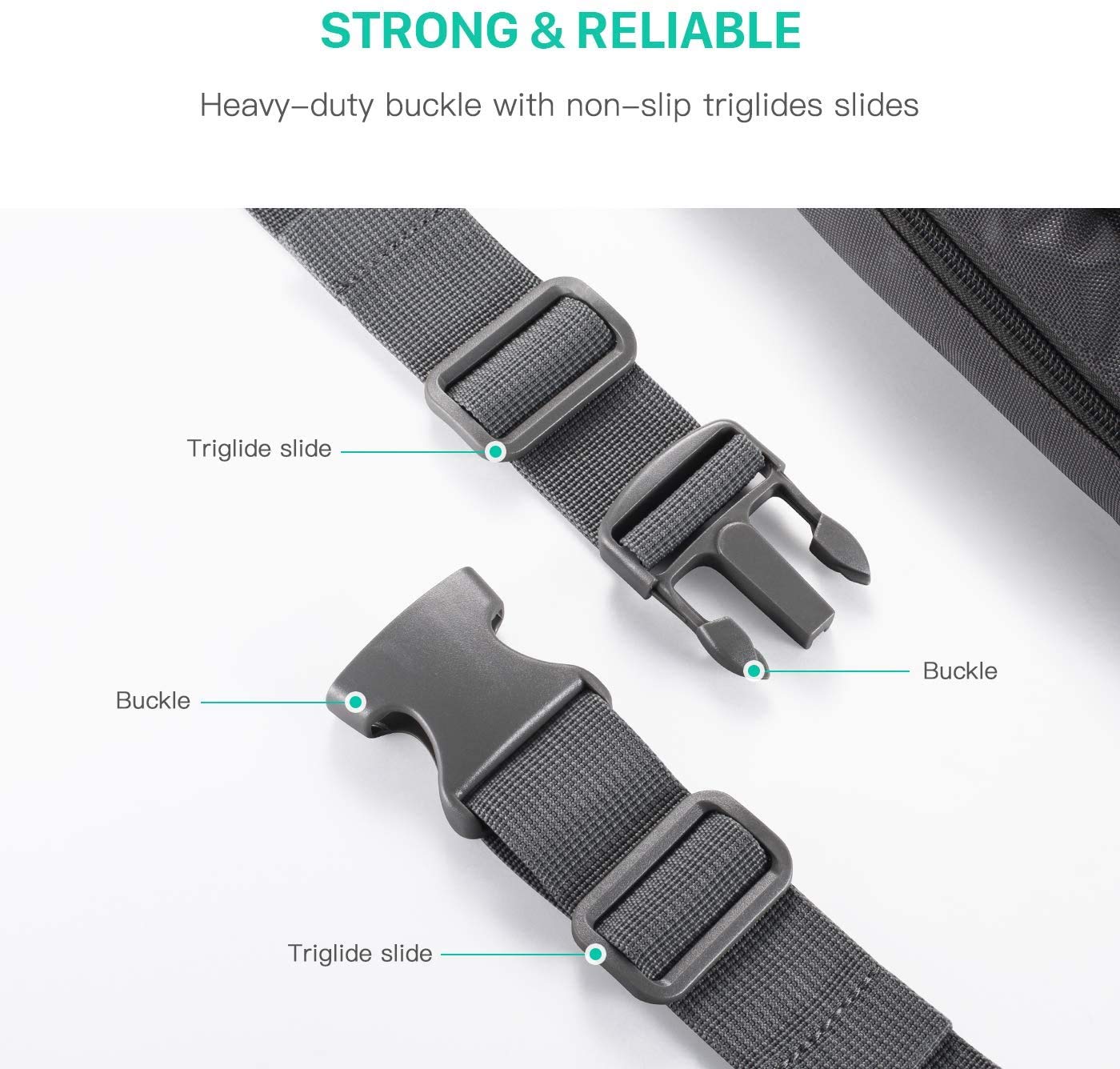 FREETOO Marsupio con 5 Tasche Marsupio Bum Bag cintura regolabile singola spalla, Colore Verde Scuro