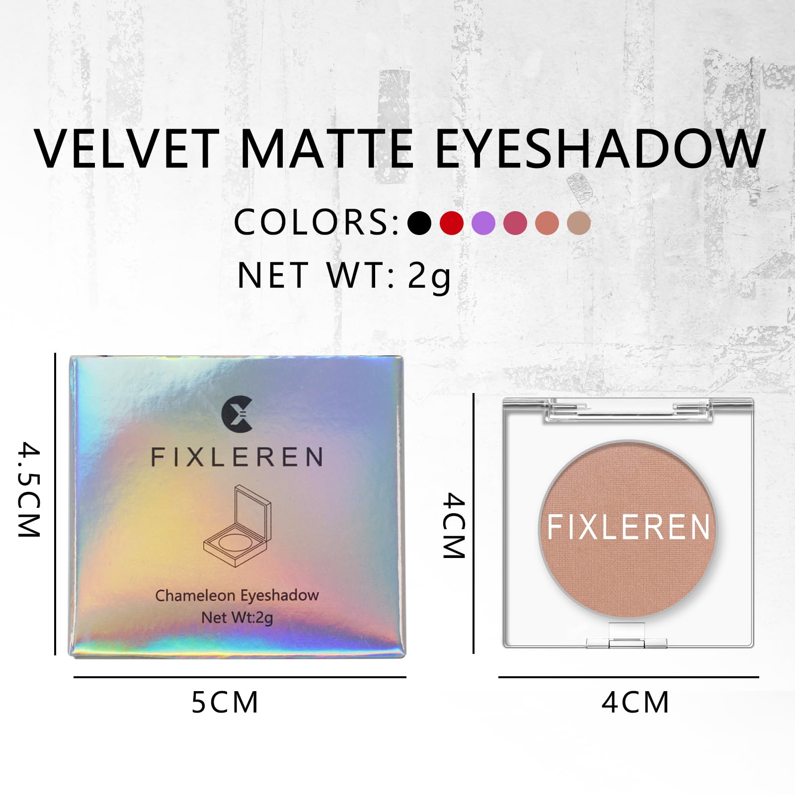 Fixleren Single Light Brown Matte Eyeshadow, Metallic Long-Lasting Holographic Multichrome, Stage/Party Makeup - Image 4