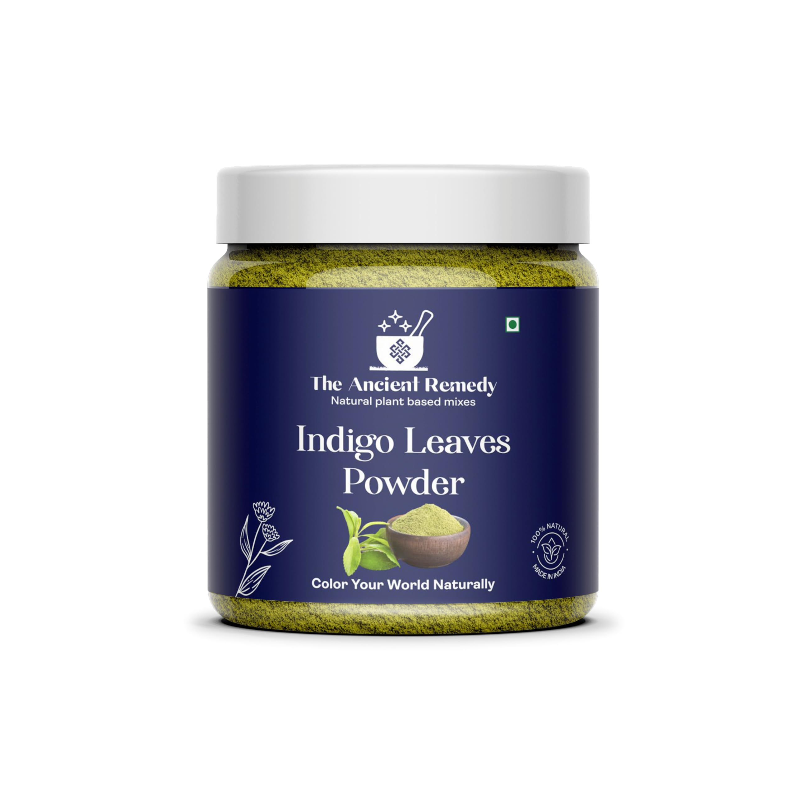 The Ancient Remedy Natural Indigo Leaves Powder 110gm – Pure & Natural Sun-Dried, Pure & Unprocessed – Ideal for DIY Hair Color, Chemical-Free Herbal Hair Dye for Men & Women