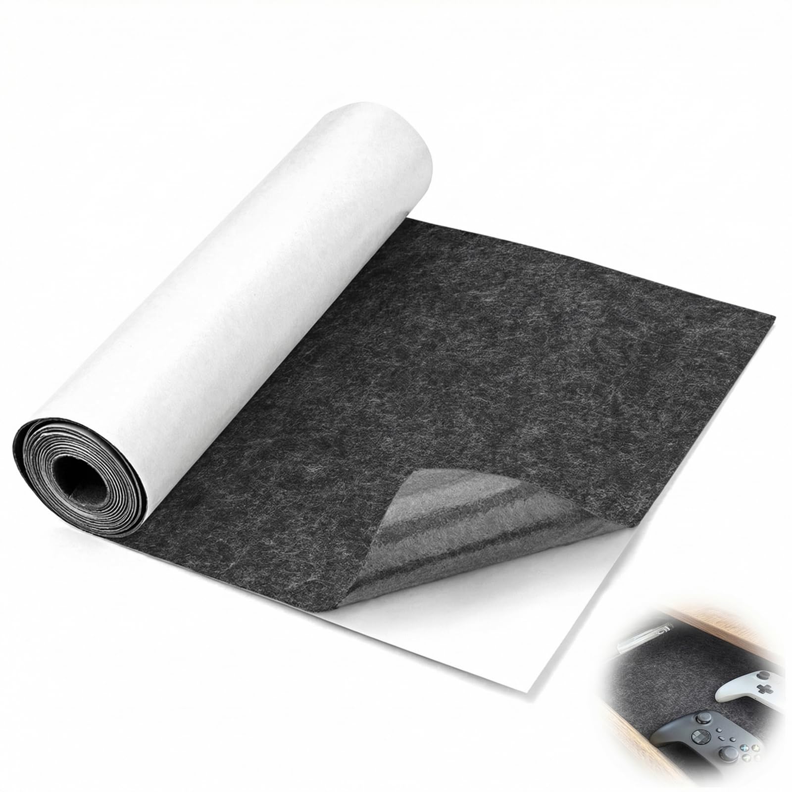 Mbsomnus Self Adhesive Felt 30cmx200cmx3mm Sticky Back Felt Dark Grey — image 1