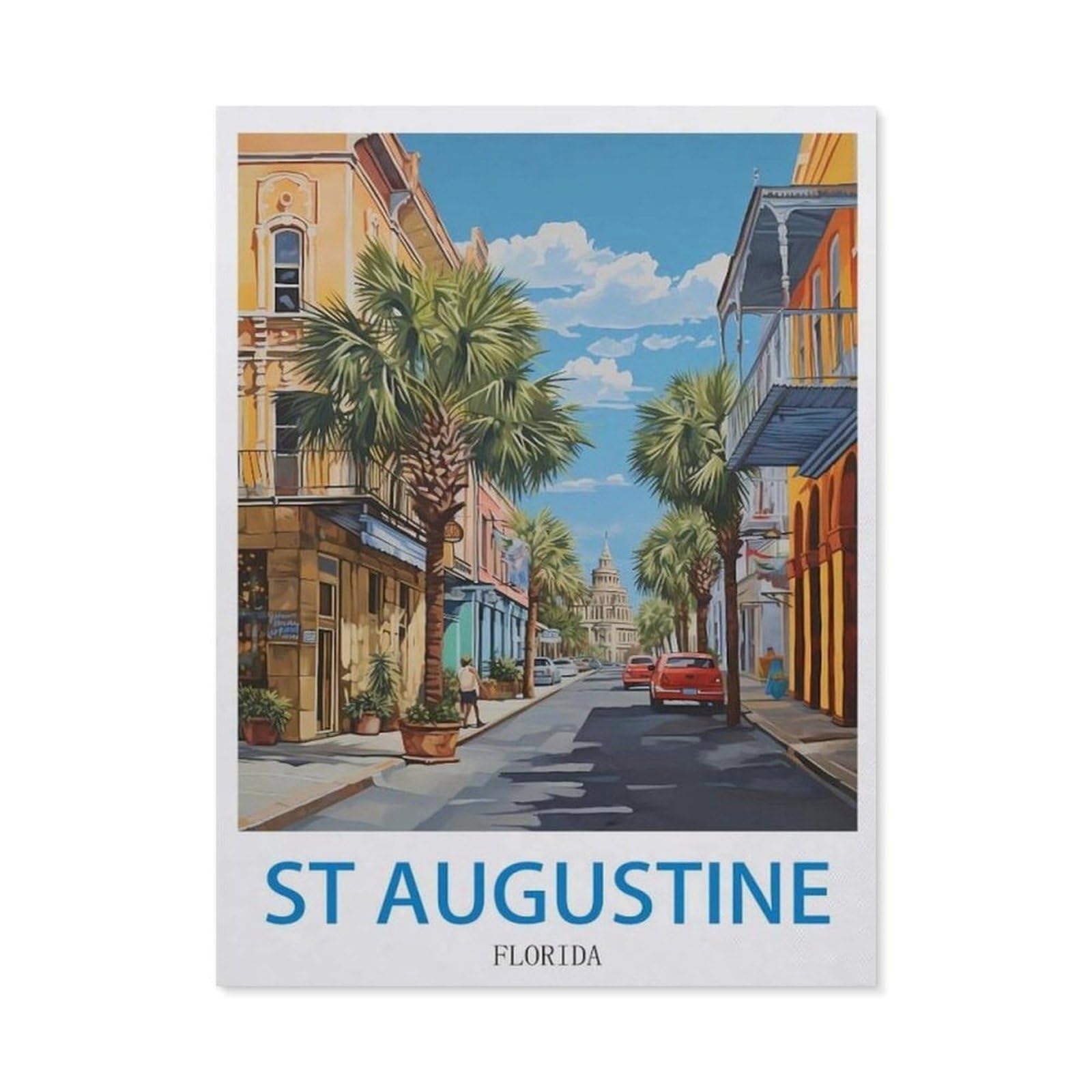 Vintage Metal Tin Sign，St Augustine Florida，Bath Room Decor, Nursery Decor, Home Decor, Bathroom Wall Art Tin plaque(30x40cm）12x16 inch-EE44