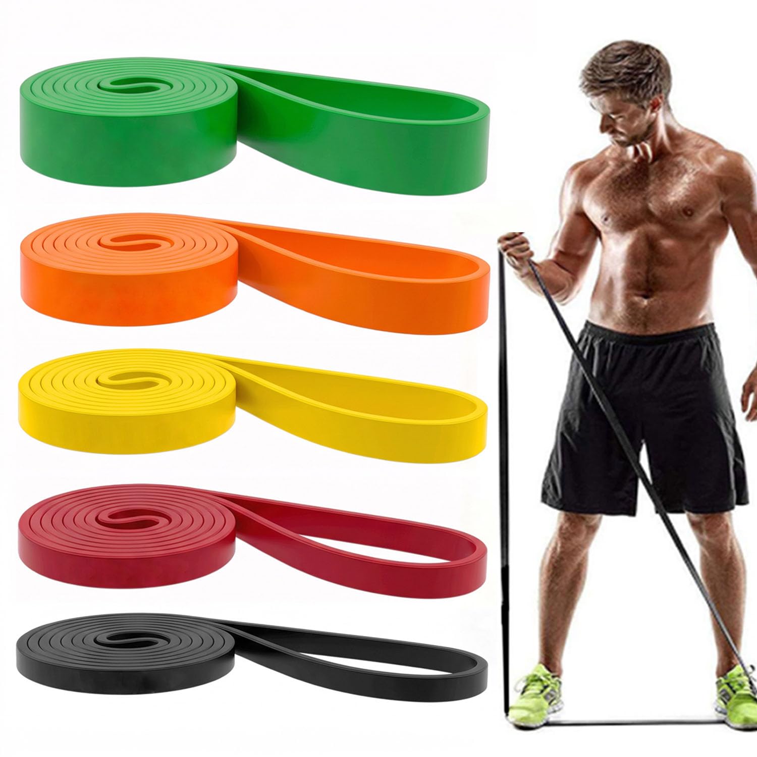 Resistance Bands, Pull Up Assist Bands - Workout Bands, Exercise Bands, Long Resistance Bands Set for Working Out, Fitness, Training, Physical Therapy for Men Women — Amazon image 14