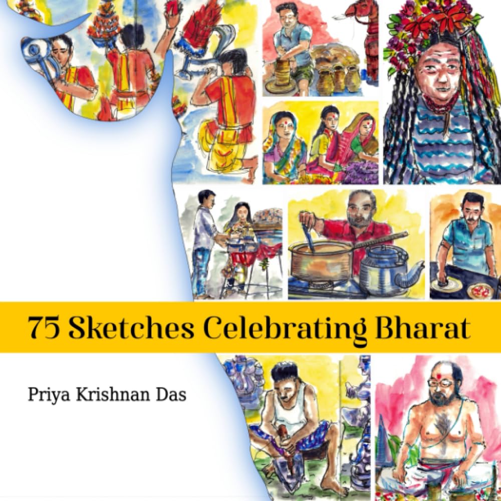 75 Sketches Celebrating Bharat recueil de dessins indiens et illustrations culturelles